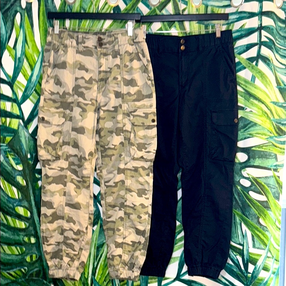 Women’s Camouflage and Black Cargo Pants